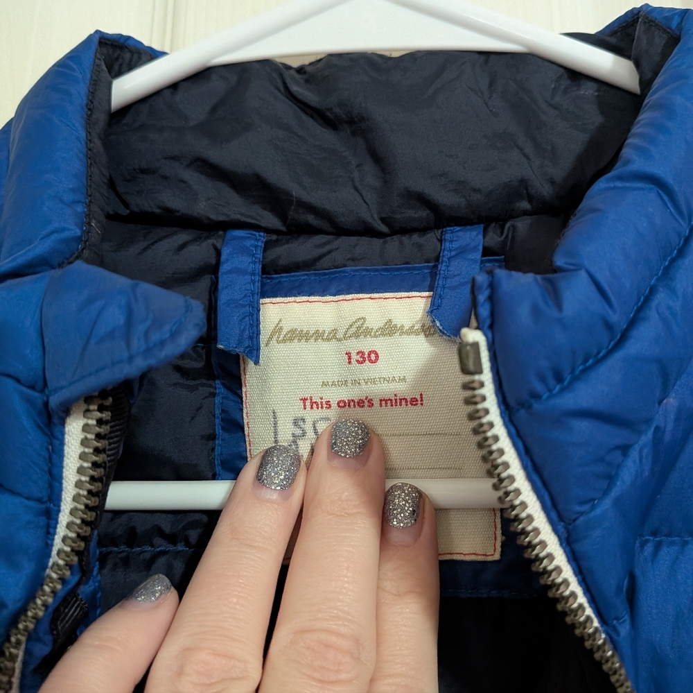 Hannah Andersson 130cm US 8 Down Puffer Coat Blue Down And Feathers - Picture 7 of 8